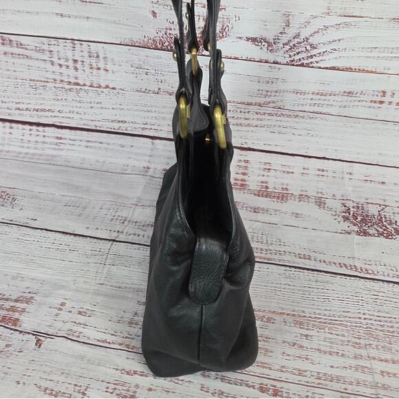 The Great American Leather Works Black Dual Strap Shoulder Bag Classic Purse - Picture 3 of 11